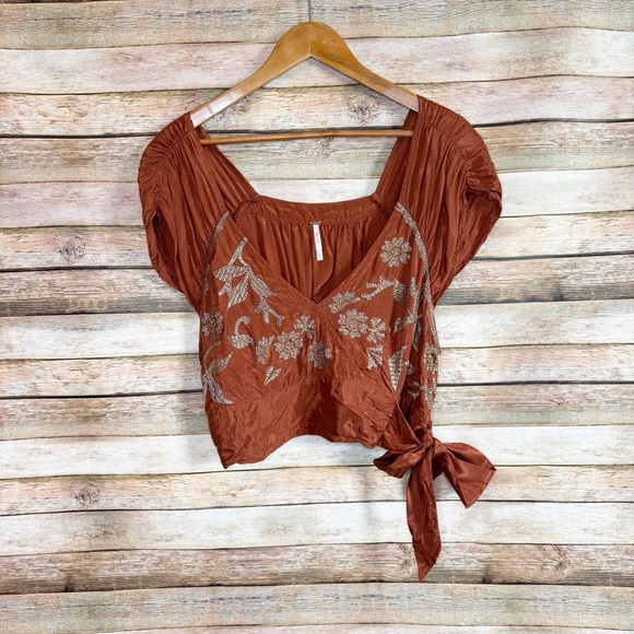 Free People Tops - Free People Terracotta Floral Blouse